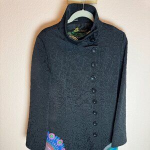 Desigual Vintage Woman’s Embroidered Long Coat, Mid-season, Sz Eur 44, US 8 eqvl